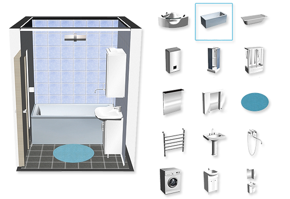 Программа для планировки ванной комнаты онлайн Планировщик ванной комнаты в 3D для дизайна ванной: проектирование ванной комнат