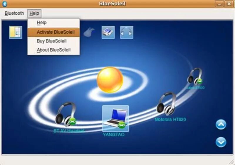 Программа для подключения блютуз устройств к компьютеру BlueSoleil - менеджер Bluetooth соединения для ПК