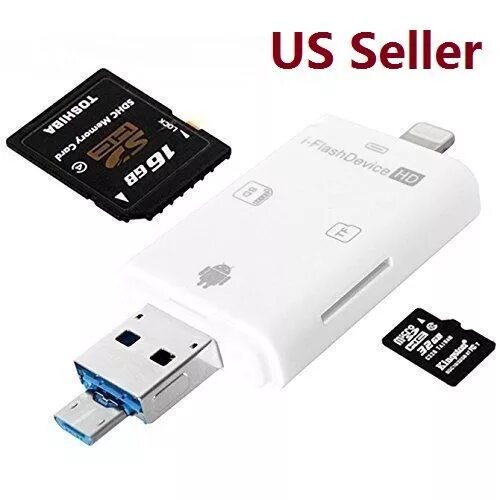 Программа для подключения флешки для телефона US SHIP iFlash Drive USB Micro SD/TF SDHC Card Reader Adapter for iPhone iPad eB