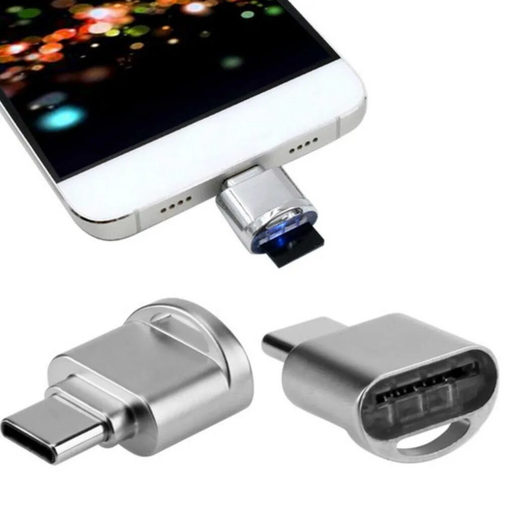 Программа для подключения флешки для телефона Кардридер для micro usb 3 1 Type C otg, алюминиевый кардридер для телефонов и но