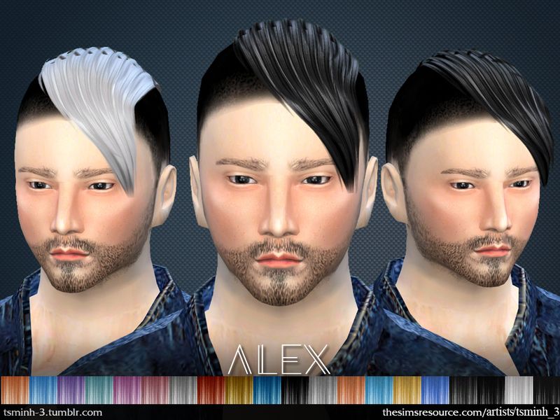 Программа для прически мужской tsminh_3's ALEX Hairstyle 3 Mens hairstyles, Short hair styles, Sims 4