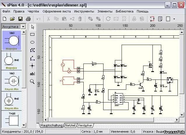 Программа для рисования схем сети Радиоэлектронику в помощь - Файлы - elektrosat