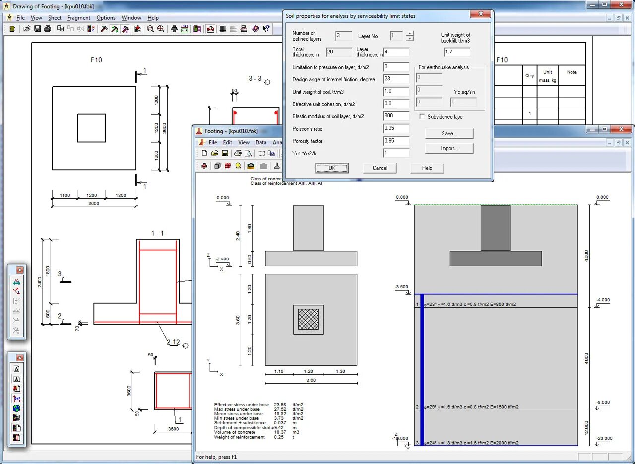 Программа для создания чертежа фундамент дом MONOMAKH-SAPR analysis & design of rc structures