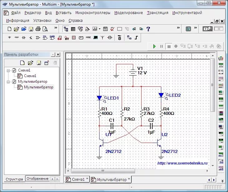 Программа для создания электрических схем Моделирование схем в программе Multisim - Интернет-журнал "Электрон" Выпуск № 3 