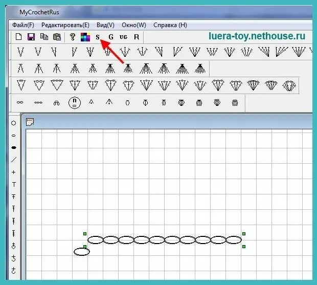 Программа для создания схем вязания крючком Luera TOY" Вязаные игрушки Любови Ерлыгаевой - Статьи - Инструкция по работе в п