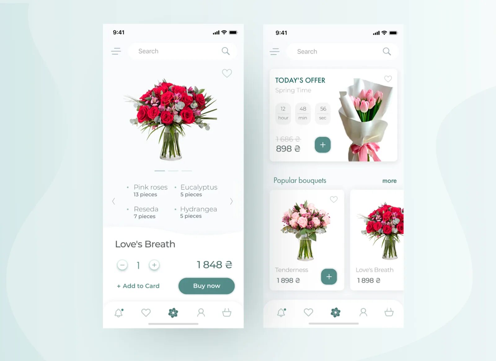 Программа для цветов по фото Flower Delivery Mobile App by Yulia_Dunaeva on Dribbble