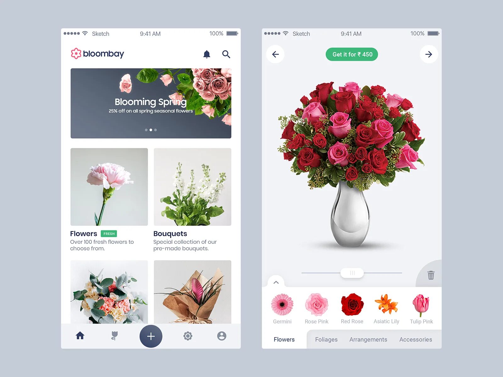 Программа для цветов по фото Bouquet Creation App by Teksmobile on Dribbble