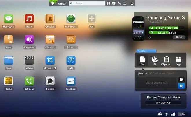 Программа для удаленного подключения андроид AirDroid 2 Adds Remote Connection Over Web & Anti-Theft Features