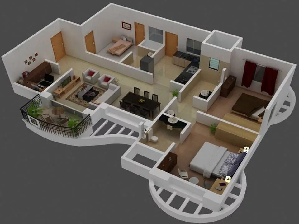 Программа планировки дома 3д 3D Small House Plans Trends with 3 Bedroom #houseplan #floorplan Small house pla