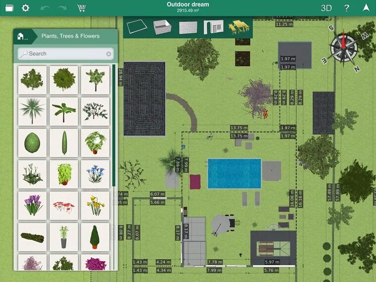 Программа планировки участка андроид Progettazione giardino 3D: creare l’area verde online