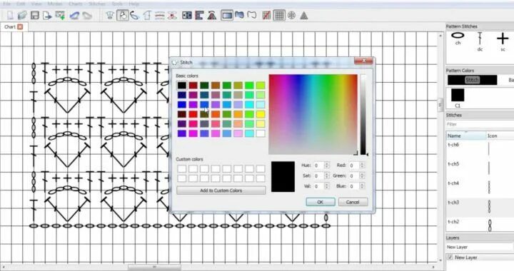 Программа создания схем вязания спицами ♥ Crochet charts software * Рисую схему для вязания крючком ажурного узора * ell