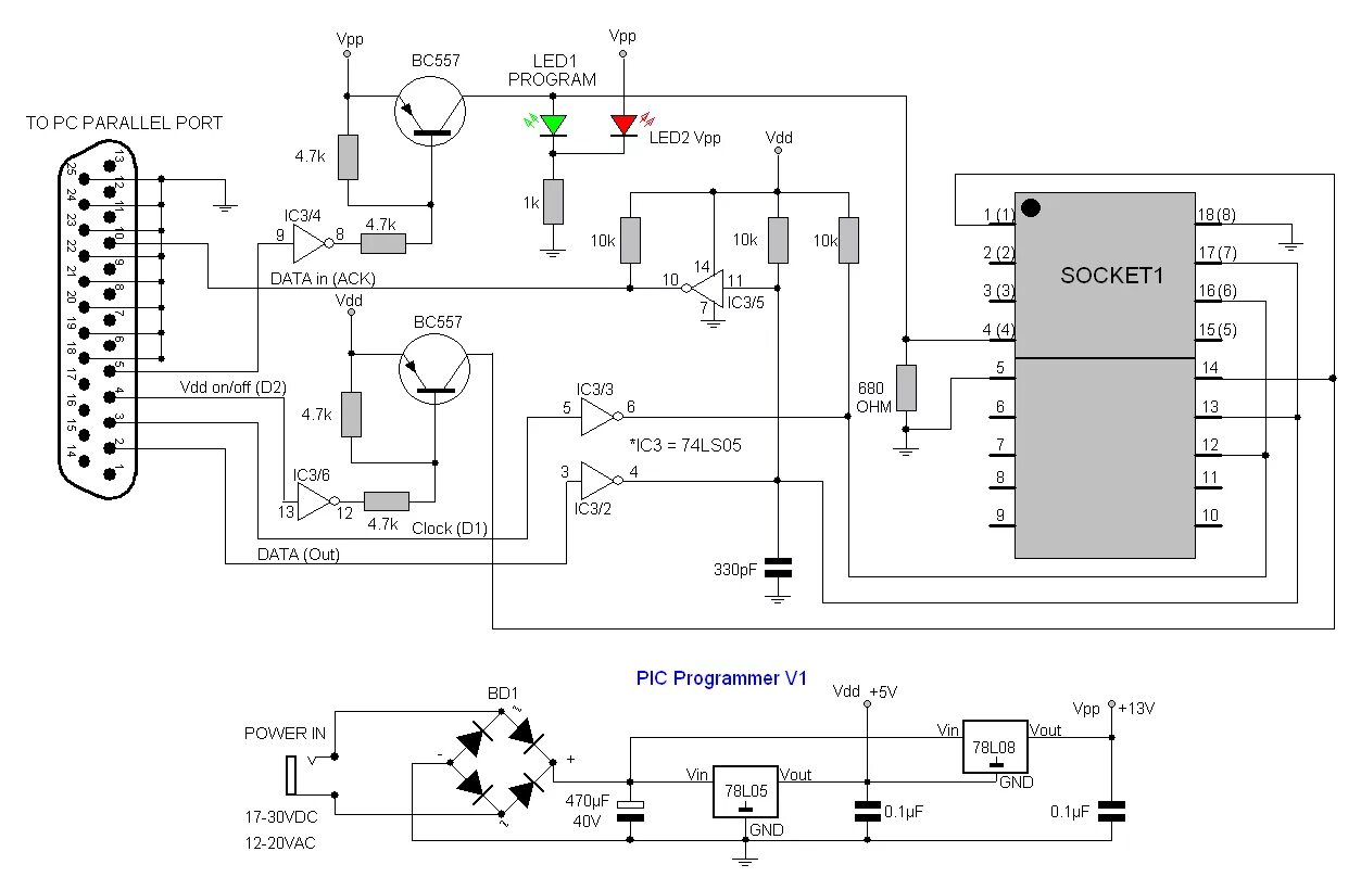 Программатор своими руками схема Программатор Pic-контроллеров - Форум
