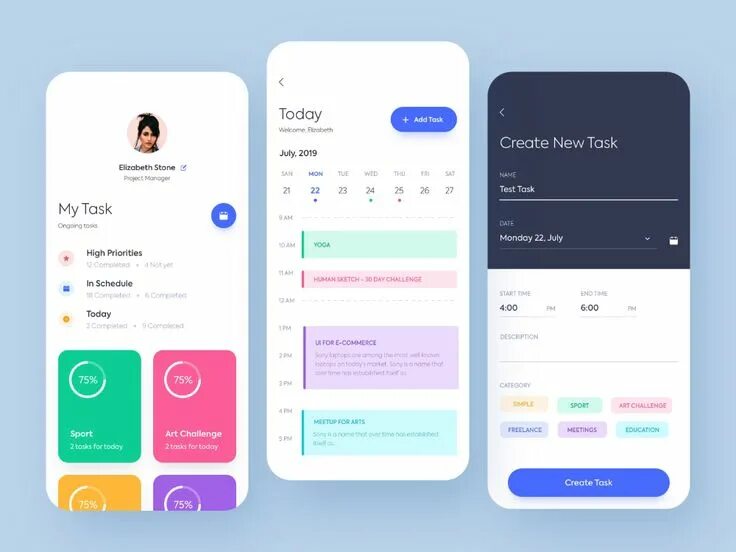 Программы дизайна фото Mobile application - Task planner Mobile app design inspiration, Mobile app desi