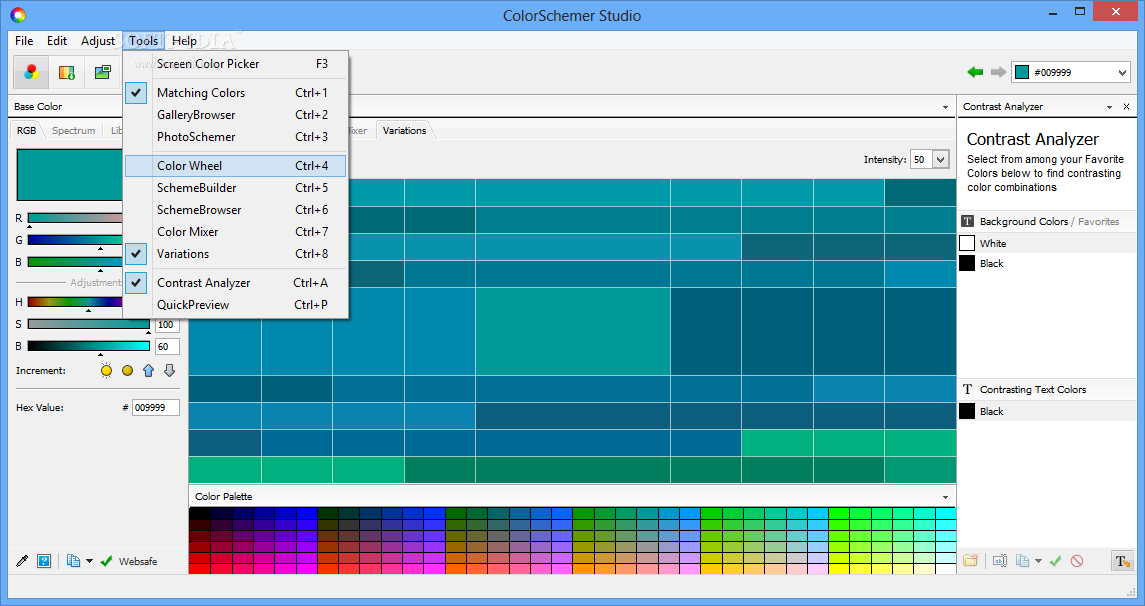 Программы для подбора фото по цвету ColorSchemeR Studio 2.2.1 ML Русский - для Подбора цвета и оттенка на ПК " Графи