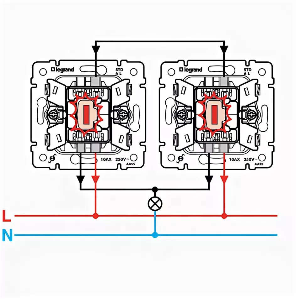 Проходной двухклавишный выключатель легран схема подключения 770126 Legrand Valena. Проходной выключатель с подсветкой легранд валена, купить