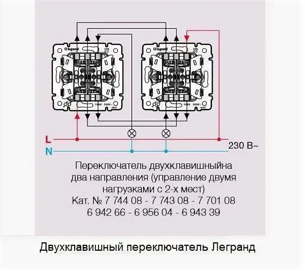 Проходной выключатель легран валена подключение Схема подсоединения проходного выключателя легранд