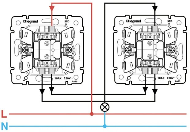 Проходной выключатель legrand подключение ВСЕ О ПРОХОДНЫХ ВЫКЛЮЧАТЕЛЯХ - СХЕМЫ ПОДКЛЮЧЕНИЯ, СРАВНЕНИЕ, ВИДЕО