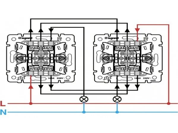 Проходной выключатель schneider electric схема подключения Подключение двойного проходного выключателя. - DRIVE2