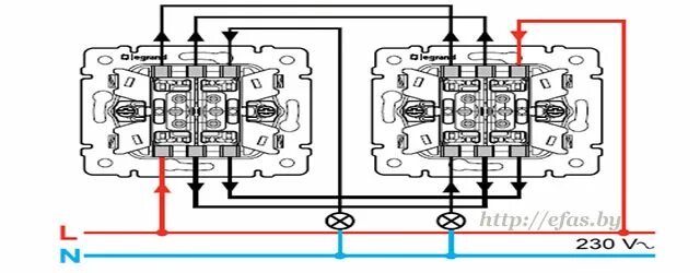 Проходной выключатель веркель схема подключения одноклавишный Проходной выключатель