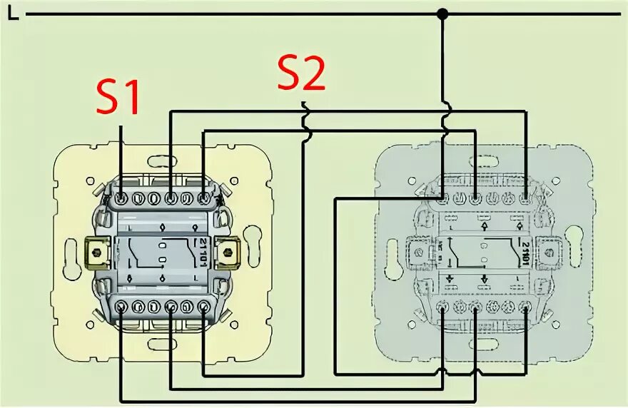 Проходной выключатель werkel двухклавишный подключение схема Схема подключения проходного двухклавишного переключателя шнайдер