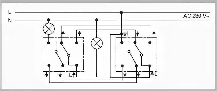 Проходной выключатель werkel двухклавишный подключение схема Двойной клавишный PUSH переключатель GIRA Электрика, слаботочка Школа ремонта. Р