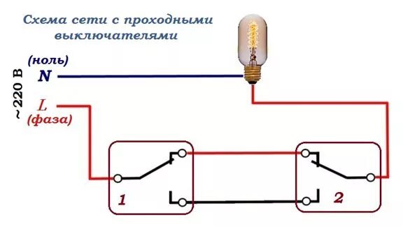 Проходные выключатели подключение без коробки Как сделать проходной выключатель из обычного и наоборот - как подключить маршев