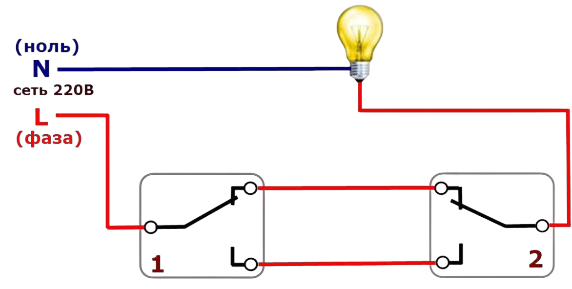 Проходящий выключатель схема подключения на 2 Подключение любого выключателя самостоятельно