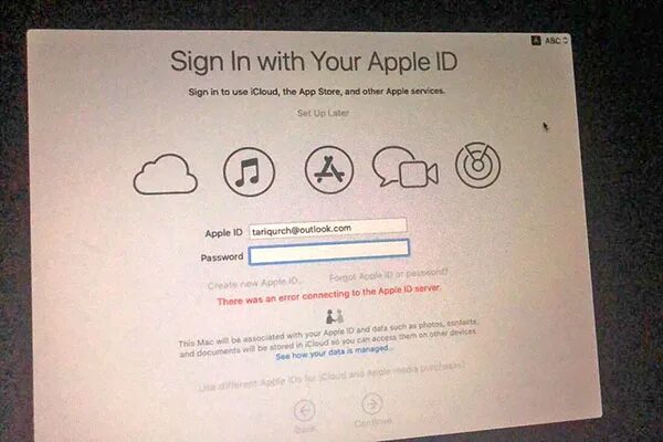 Произошла ошибка подключения к серверу apple id Как действовать, если нет подключения к серверу Apple ID