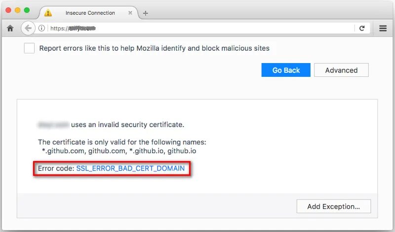 Произошла ошибка ssl безопасное подключение Fix: SSL_ERROR_BAD_CERT_DOMAIN