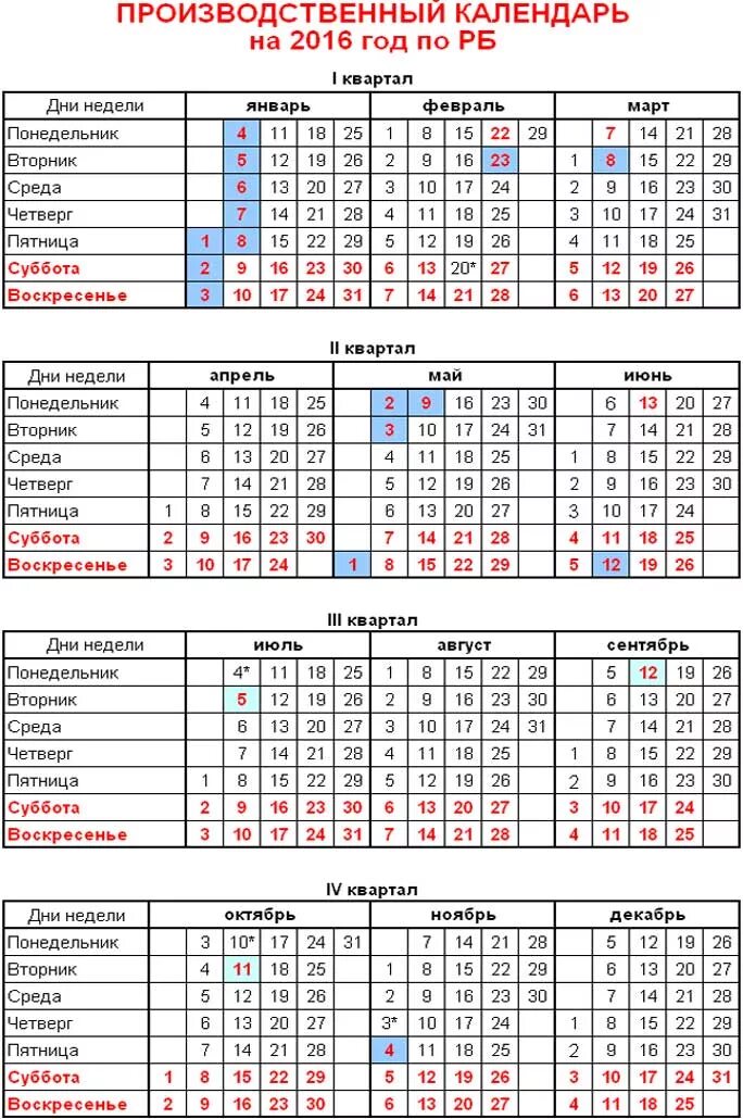 Производственный календарь 2016 праздниками и выходными Производственный календарь на 2016 год по Башкортостану