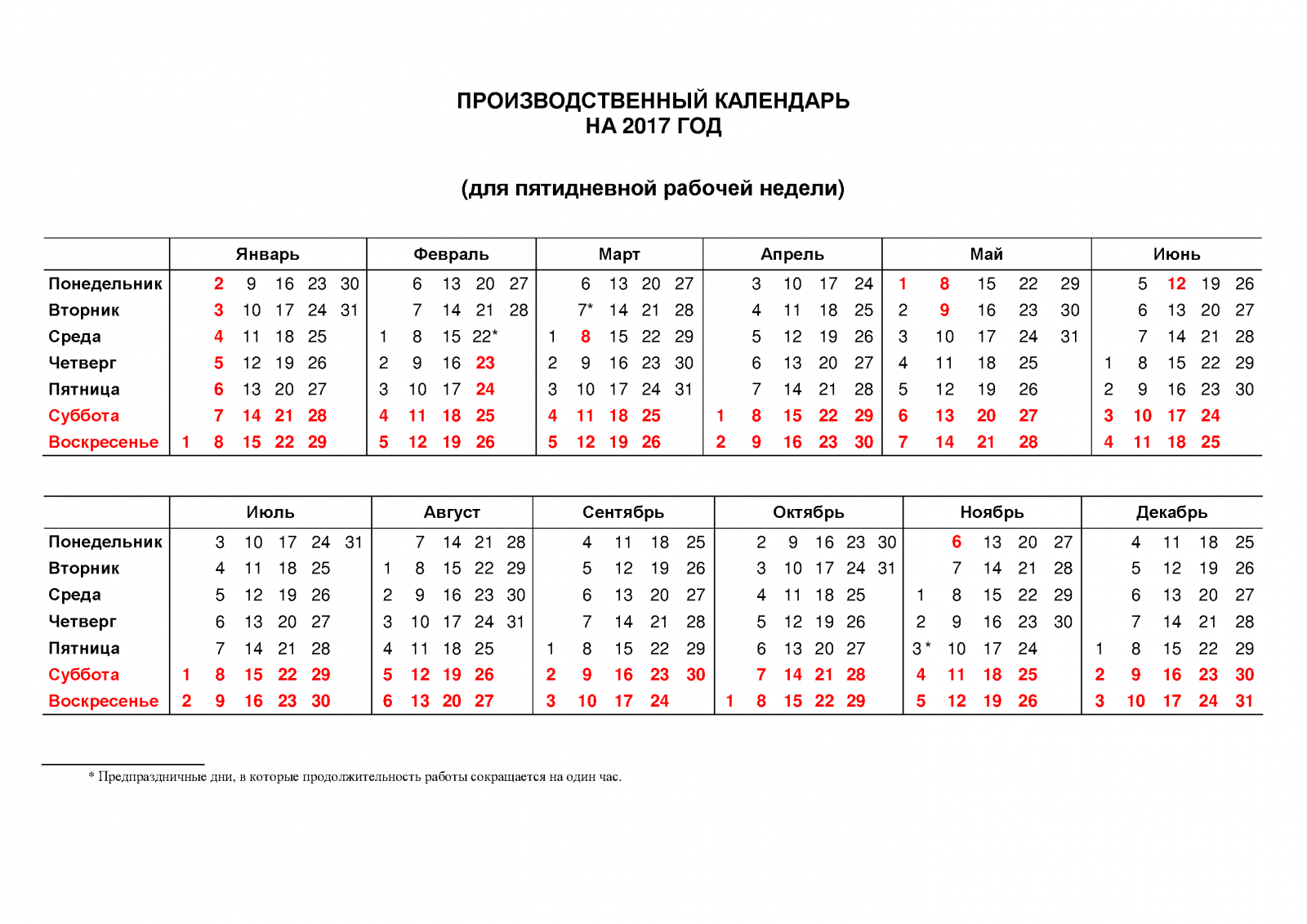 Какой производственный календарь на 2018 год в России?Где скачать,смотреть?