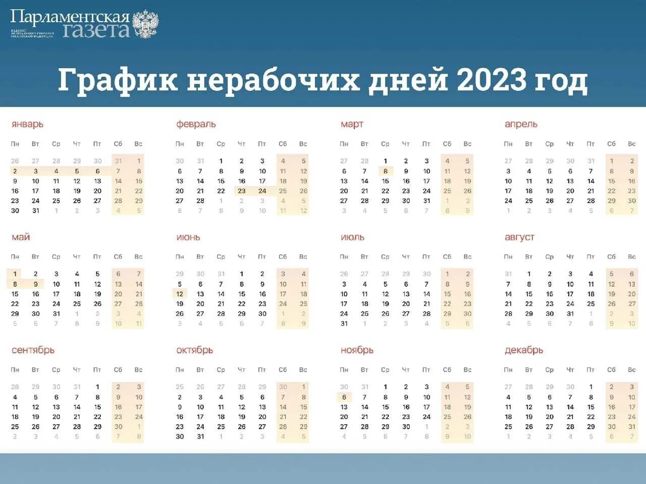 Россияне на майские праздники будут отдыхать семь дней - с 29 апреля по 1 мая и 