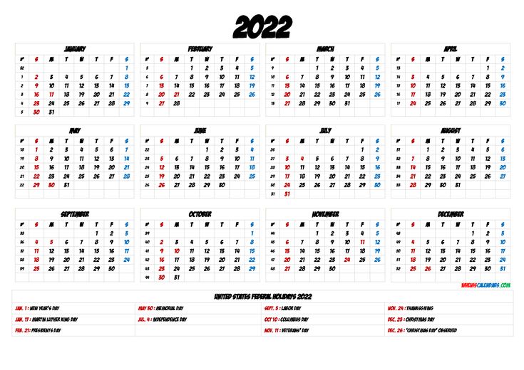 Производственный календарь 2025 pdf 2022 Yearly Calendar template Word - 6 Templates Printable calendar design, Year
