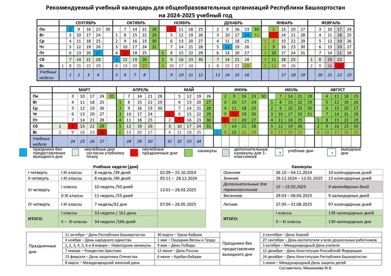 Производственный календарь башкортостан на 2025 год Родителям -Родителям