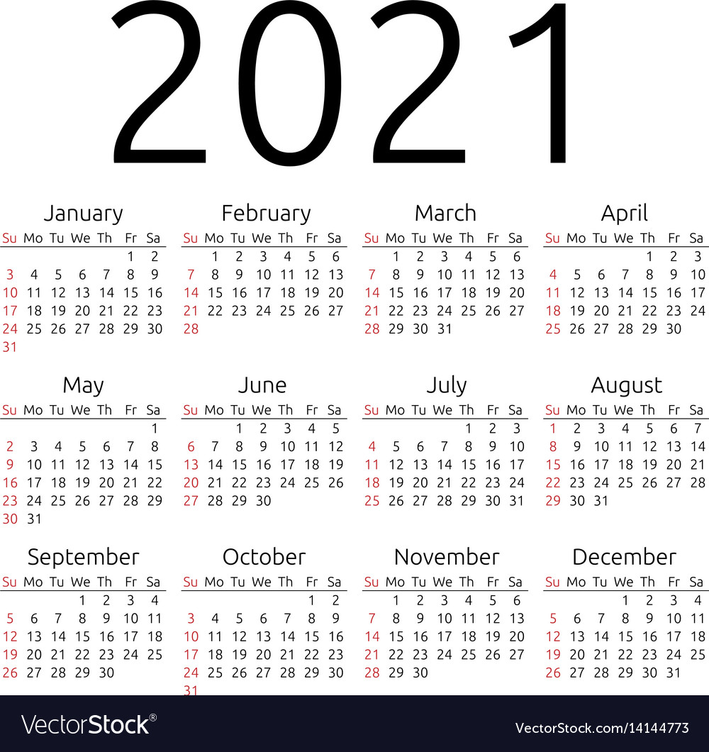 Производственный календарь на 2025 год вертикальный 2021 sunday Royalty Free Vector Image Coloring calendar, Calendar printables, Ca