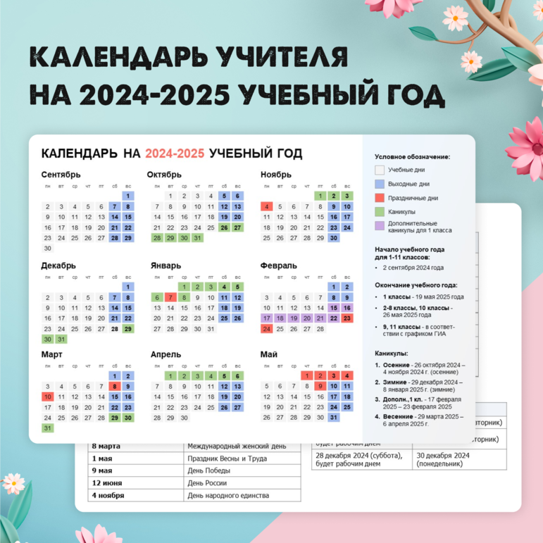 Производственный календарь педагога 2024 2025 Календарь учителя на 2024 2025 по триместрам: найдено 80 изображений