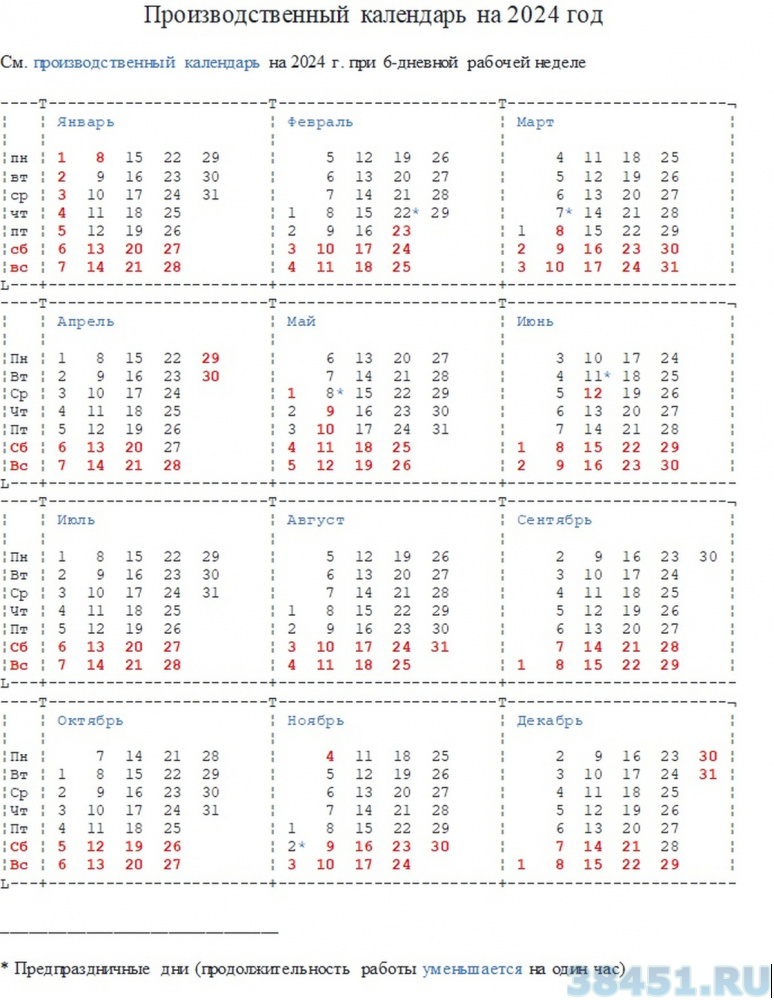 Производственный календарь республики адыгея на 2024 год Производственный календарь 2024 с количеством рабочих
