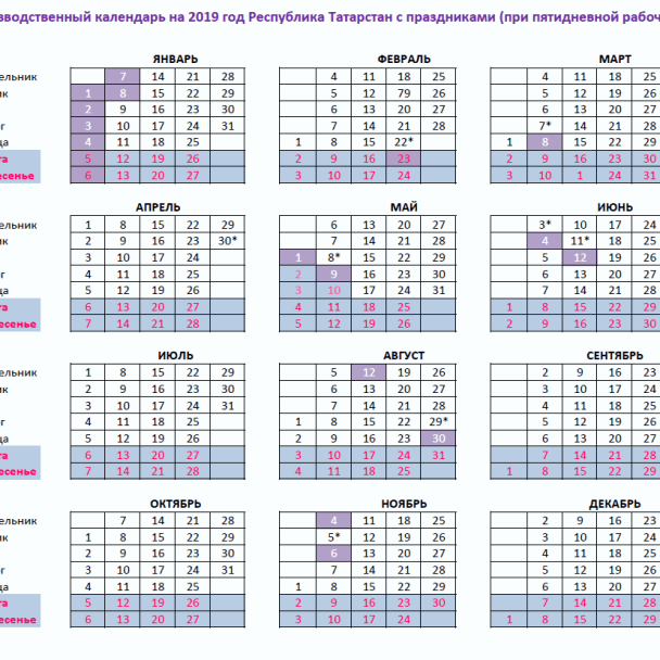 Производственный календарь татарстана на 2025 портал татарстана Скачать производственный календарь на 2019 - Производственный календарь на 2019 