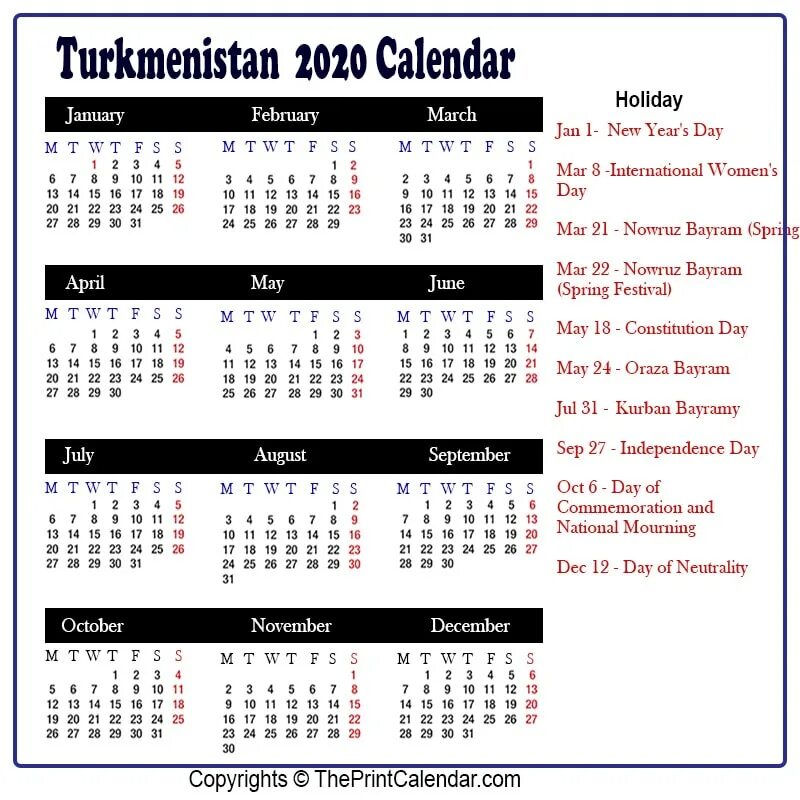 Производственный календарь туркменистана на 2025 год Туркменский календарь - TouristMaps.ru