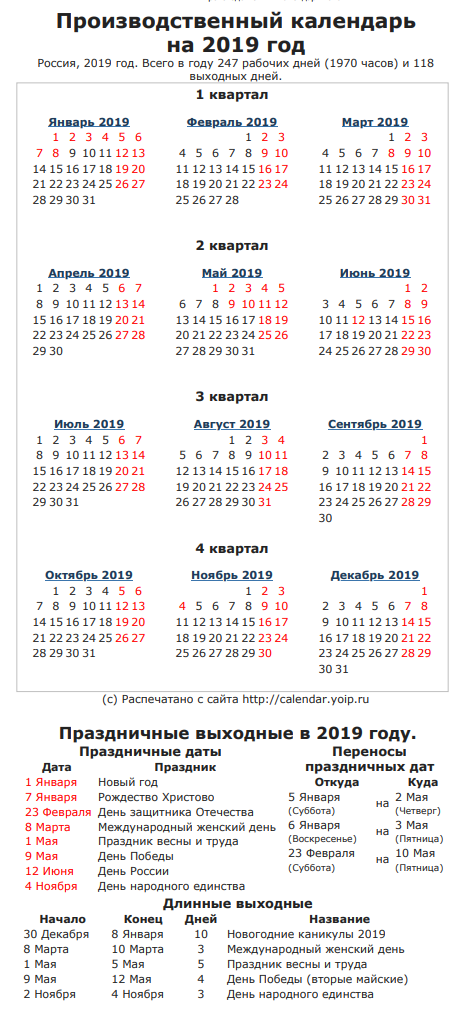 Производственный календарь выходных на 2019 год По церковный календарь 2019 какой праздник