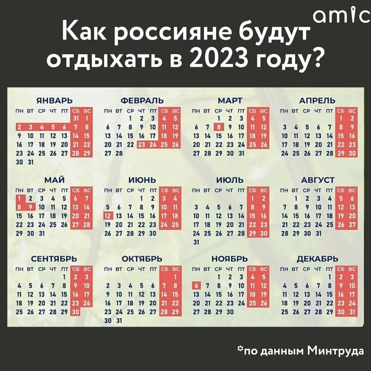 Производственный календарь выходных на 2023 год Может пригодится !?! 2023 МКОУ "Тресоруковская СОШ" ВКонтакте