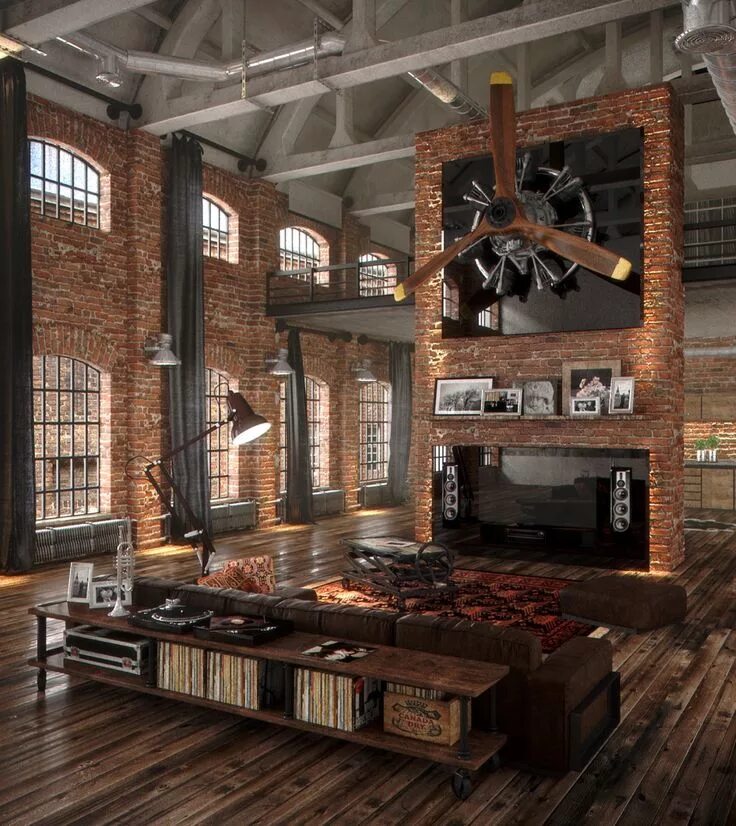 Производство в стиле лофт 40 Incredible Lofts That Push Boundaries Industrial style living room, House des