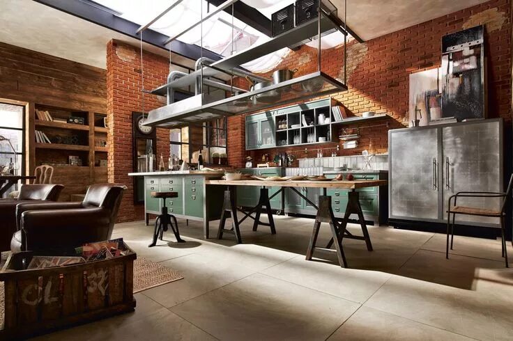 Производство в стиле лофт Uniquely Designed Vintage Kitchens - Decoholic Industrial style kitchen, Industr