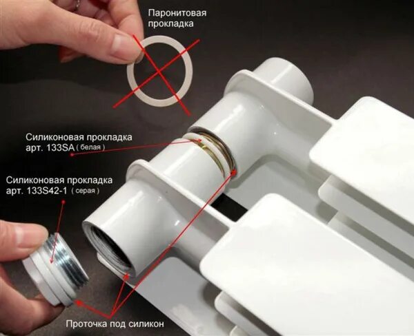 Прокладки для нижнего подключения радиатора отопления Прокладка силиконовая для пробки и переходника радиатора 1", 4 шт. - купить в ин