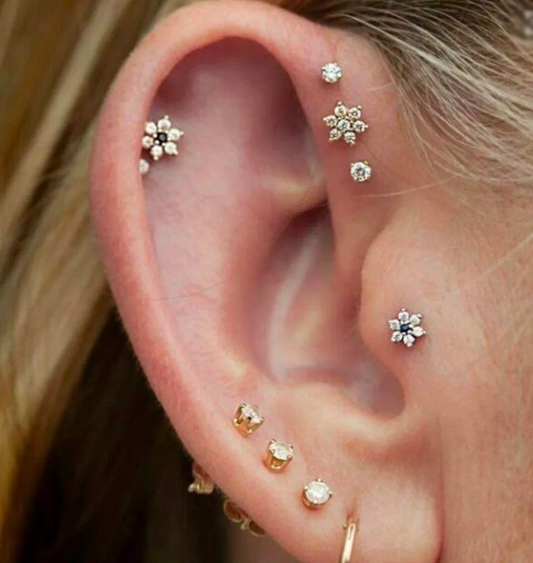 Прокол двух ушей фото 15 idées de piercings pour sublimer vos oreilles Ушной пирсинг, Пирсинг, Пирсинг