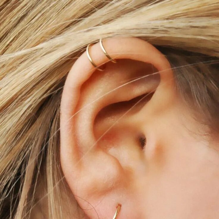 Прокол уха сверху фото Fake Piercing Ear Cuff Wrap No Piercing Needed Upper Ear - Etsy Ear cuff, Gold e