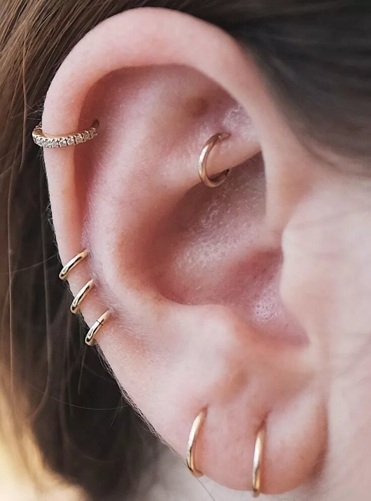 Прокол уха сверху фото The Coolest Piercings New York Girls Are Getting Right Now Piercings, Earings pi