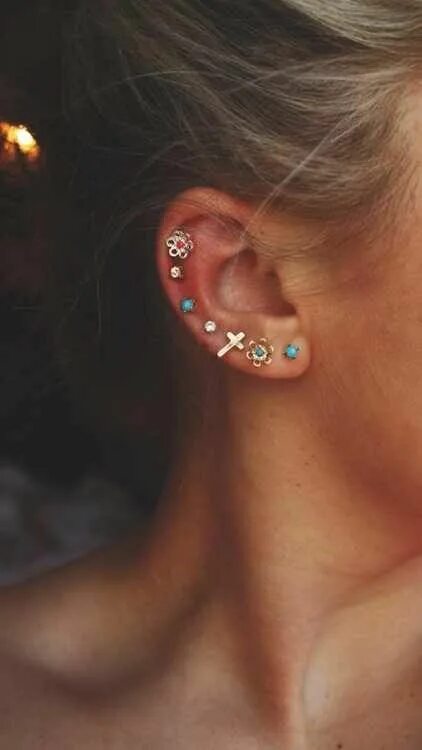 Прокол ушей 4 дырки фото Pin on For wearing Unique ear piercings, Cute ear piercings, Cute piercings