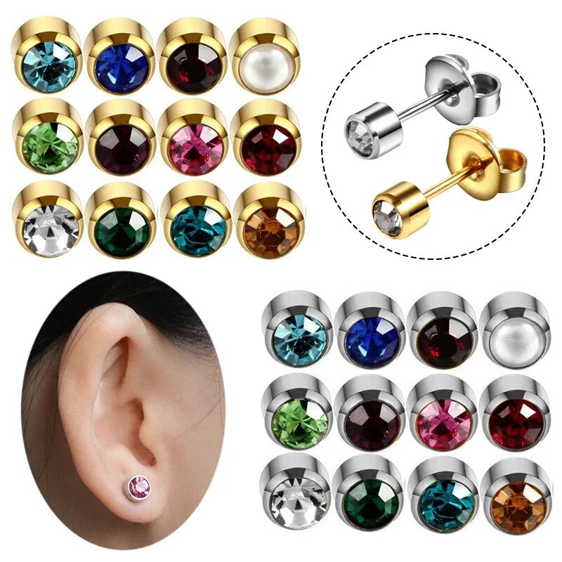 Прокол ушей фото сережек 1unite Piercing Gun Kit Men Creative All Match Small Earring Fashion Pierced Men