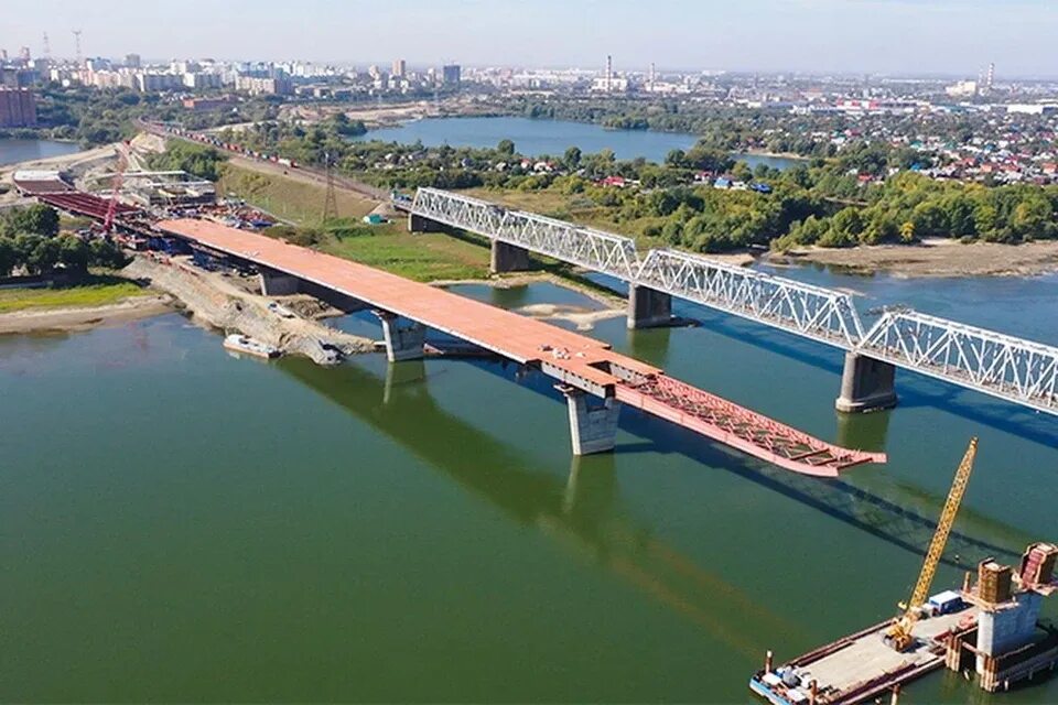 Пролет моста фото В Новосибирске почти наполовину завершили строительство пролетов четвертого мост